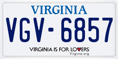 VA license plate VGV6857