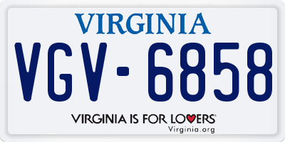 VA license plate VGV6858