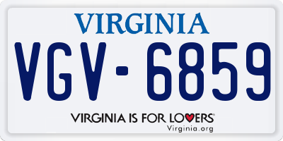 VA license plate VGV6859
