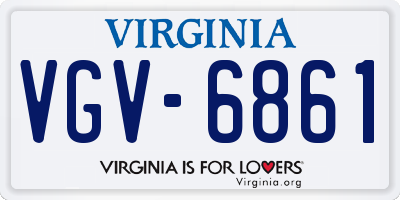 VA license plate VGV6861