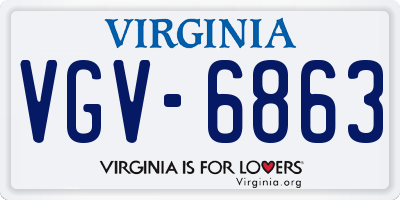 VA license plate VGV6863