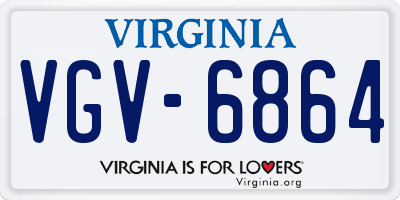 VA license plate VGV6864
