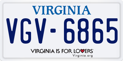VA license plate VGV6865