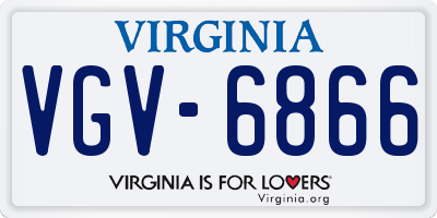 VA license plate VGV6866