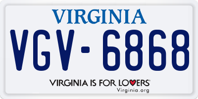 VA license plate VGV6868