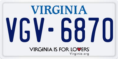 VA license plate VGV6870