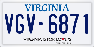 VA license plate VGV6871