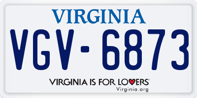 VA license plate VGV6873