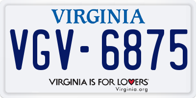 VA license plate VGV6875