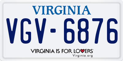 VA license plate VGV6876