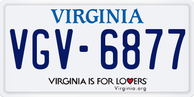 VA license plate VGV6877