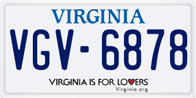 VA license plate VGV6878