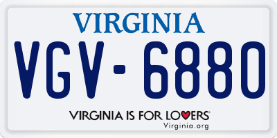 VA license plate VGV6880