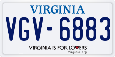 VA license plate VGV6883