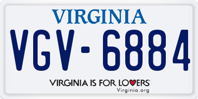 VA license plate VGV6884