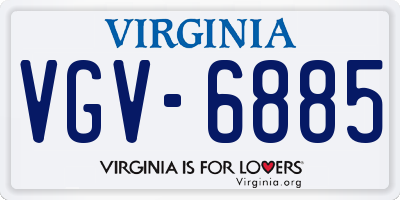 VA license plate VGV6885