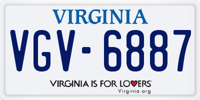 VA license plate VGV6887