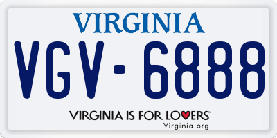 VA license plate VGV6888