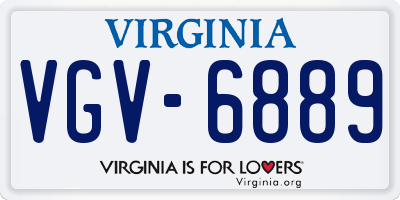 VA license plate VGV6889