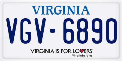VA license plate VGV6890