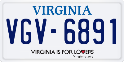 VA license plate VGV6891