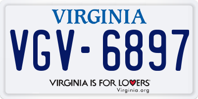 VA license plate VGV6897