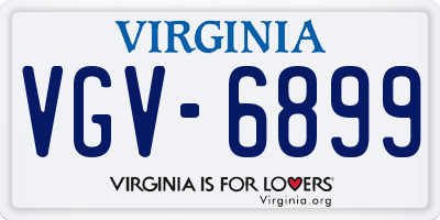 VA license plate VGV6899