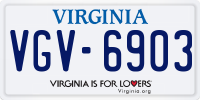 VA license plate VGV6903