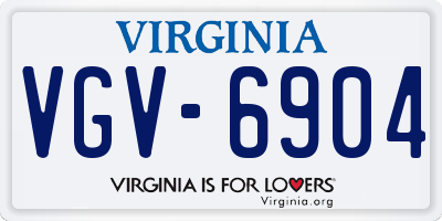 VA license plate VGV6904