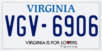 VA license plate VGV6906