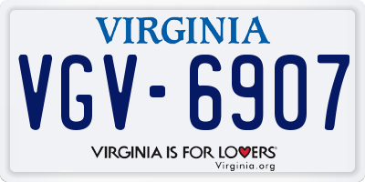 VA license plate VGV6907