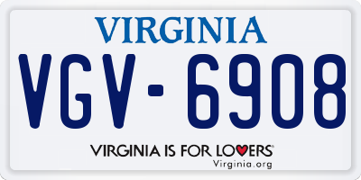 VA license plate VGV6908