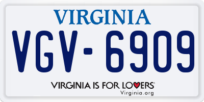 VA license plate VGV6909