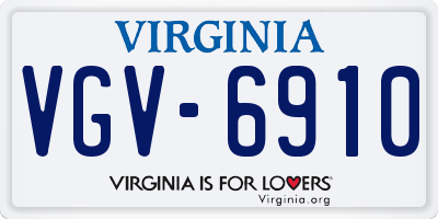 VA license plate VGV6910