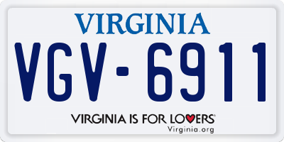 VA license plate VGV6911