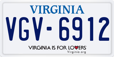 VA license plate VGV6912