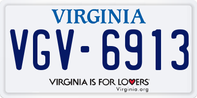 VA license plate VGV6913