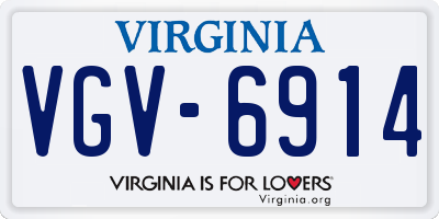 VA license plate VGV6914