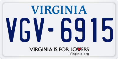 VA license plate VGV6915