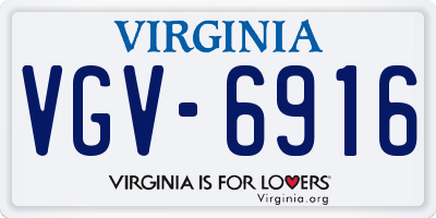VA license plate VGV6916