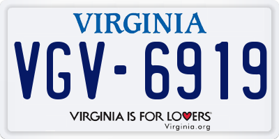VA license plate VGV6919