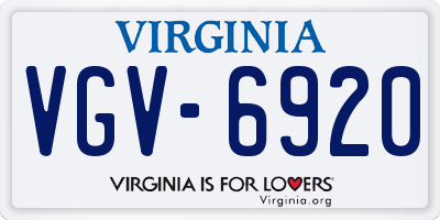 VA license plate VGV6920