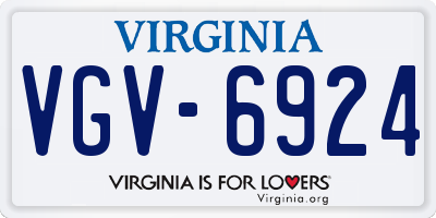 VA license plate VGV6924