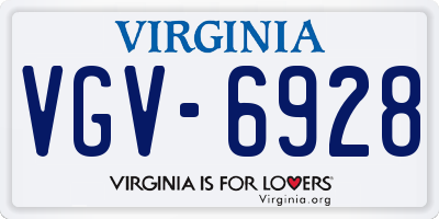 VA license plate VGV6928
