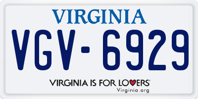 VA license plate VGV6929