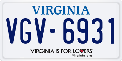 VA license plate VGV6931