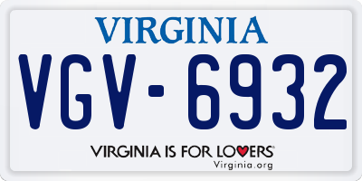VA license plate VGV6932