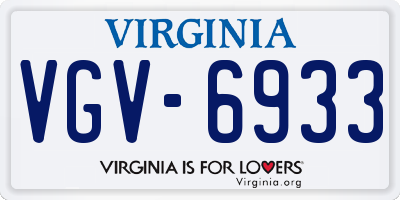 VA license plate VGV6933