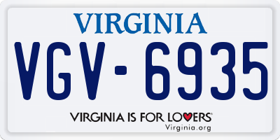 VA license plate VGV6935