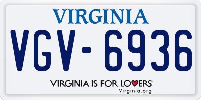 VA license plate VGV6936